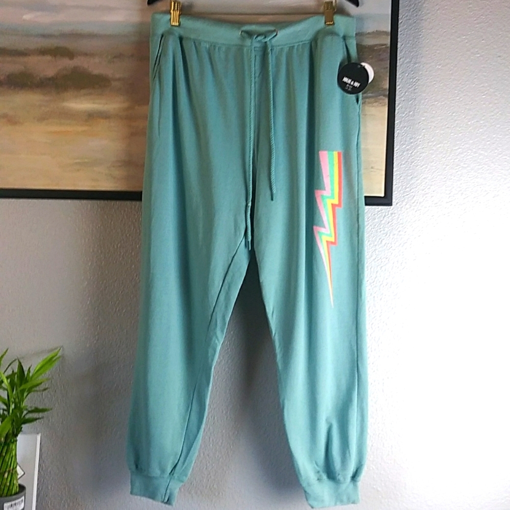 NWT JULIE AND JOY BY FCT SWEATPANTS/JOGGERS | LIGHT GREEN | SIZE 1X
